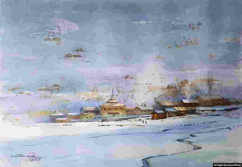 Sajid says that nature inspires his paintings.