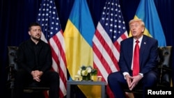 Presidenti amerikan, Donald Trump, dhe ai ukrainas, Volodymyr Zelensky, gjatë takimit në margjinat e Asamblesë së Përgjithshme të OKB-së. 