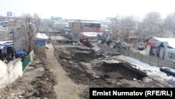 Строительство моста в Оше.