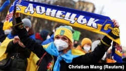  Украинанын эгемендигин коргоп чыккандар, Берлин, 19-февраль, 2022-жыл.