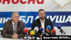 Nedeljko Glamočak i Želimir Nešković na konferenciji za medije u Banjaluci 23. 11. 2025.