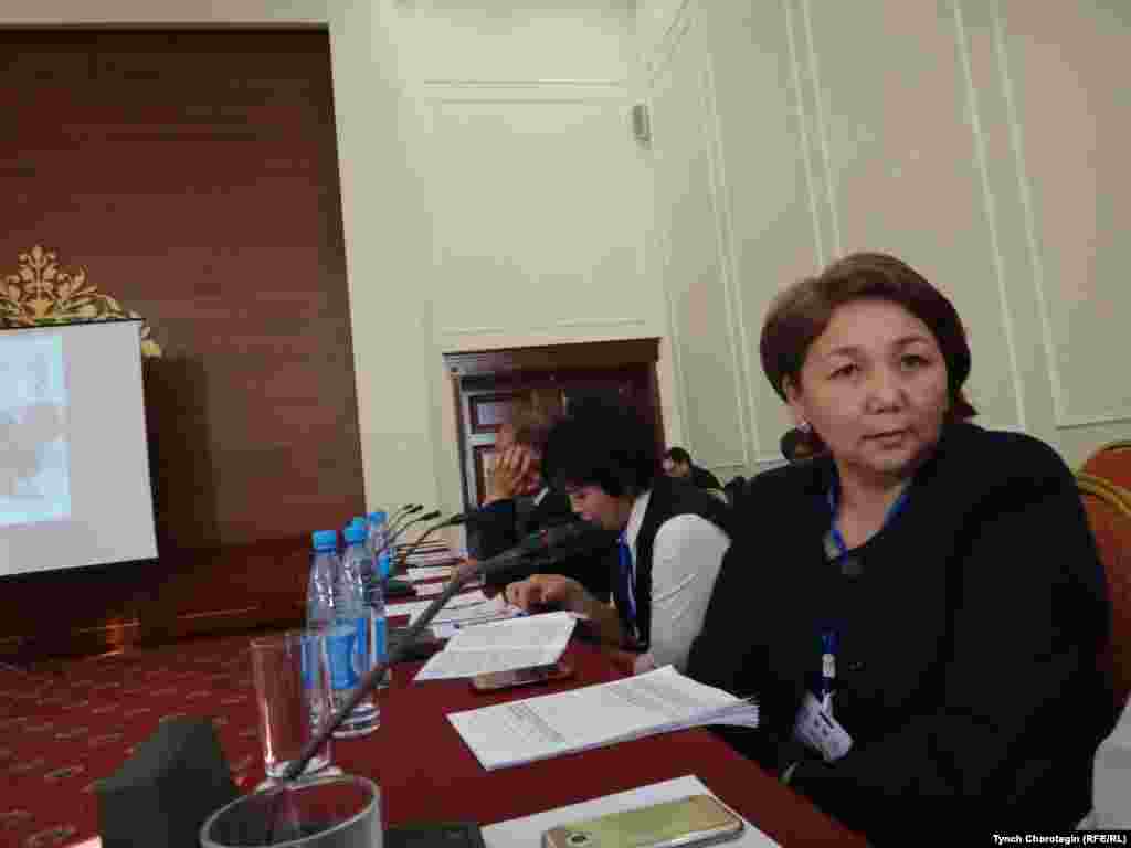 Гүлжамал Эсеналиева (НарынМУ)&nbsp;"Сталиндик репрессиянын күнөөсүз курмандыктары элдин эсинде" аттуу эл аралык илимий жыйында. 08.11.2017.