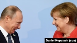 Президент Росії Володимир Путін і канцлер Німеччини Ангела Меркель, фото архівне