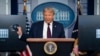 აშშ-ის პრეზიდენტი, დონალდ ტრამპი ბრიფინგზე თეთრ სახლში, 21 ივლისი, 2020 წელი