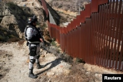 Мексиканский военный патруль на границе с США. 5 февраля 2025 года