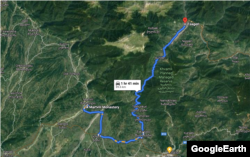 მანძილი მარტვილის მონასტრიდან ცაგერამდე, სადაც ის მონასტერია, რომელშიც დედა სოსანა გაამწესა მიტროპოლიტმა სტეფანემ.