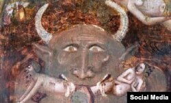 Деталь зображення Страшного суду. Джакопо да Болонья, 1350 рік