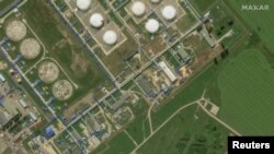 O imagine din satelit arată o stație de pompare a petrolului Nikolskoie, în regiunea Tambov, la 30 iulie 2025.