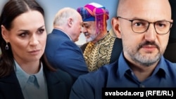 Каляж: Натальля Эйсмант, сустрэча Аляксандра Лукашэнкі з султанам Аману, Дзьмітры Гурневіч