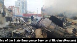 Рэшткі расейскага баявога самалёта, зьбітага над Чарнігавым, 5 сакавіка 2022 году