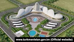 Aşgabatda gurulýan gymmatbaha myhmanhana.