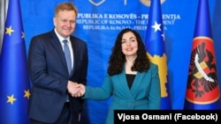 Peter Sorensen i Vjosa Osmani u Prištini, 17. marta 2025.