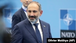 Премьер-министр Армении Никол Пашинян  в штаб-квартире НАТО в Брюсселе, 11 июля 2018 г․