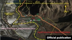 Кыргыз-тажик чек арасы. Баткен районунун Ак-Сай айылынын аймагы