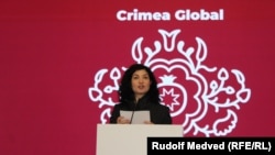 Таміла Ташева на Міжнародній конференції «Crimea Global» у Києві, 21 жовтня 2024 року