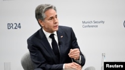 აშშ-ის სახელმწიფო მდივანი ენტონი ბლინკენი მიუნხენის უსაფრთხოების კონფერენციაზე. 17 თებერვალი. 2024 წელი 