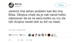 Jedna mnogobrojnih objava u kojima se opozicija spominje u negativnom kontekstu