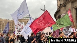 Protest ispred Ministarstva kulture u Beogradu, Srbija, 24. marta 2025.