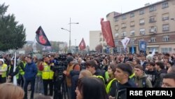 Skup podrške Milomiru Jaćimoviću na poziv učenika srednjih škola, 12. novembar 2025.