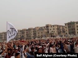 FILE: A PTM rally in the southern city of Karachi in January.