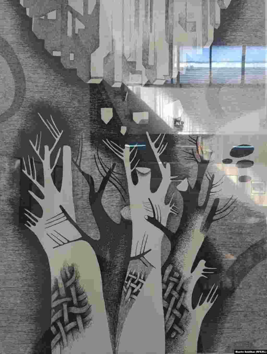 Ф.Х.Шагабутдиновдун "Шаар 3" сериясынан тартуу, офорт, 1997-жыл.&nbsp;