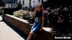 A photo shared on social media shows the former Belarusian prison guard's wife in a provincial German town.
