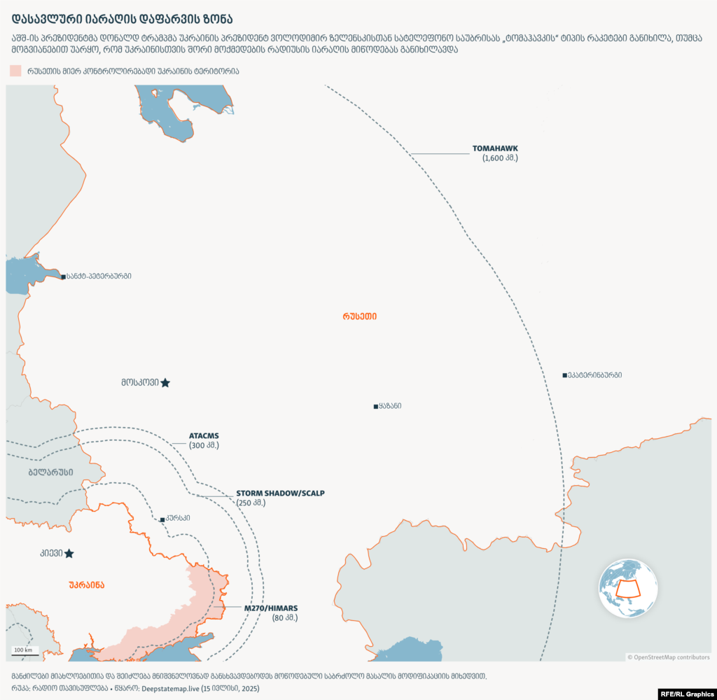 „ტომაჰავკი“ მოქმედების რადიუსის, სიჩქარისა და დამანგრეველი ძალის გამო უკრაინის ამჟამინდელი შეიარაღებისგან მნიშვნელოვნად განსხვავდება.