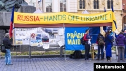 Протести в Празі проти російської агресії в Україні. Жовтень 2015 року