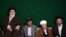Supreme Leader Ayatollah Ali Khamenei, President Mahmud Ahmadinejad, and Expediency Council Chairman Ali Akbar Hashemi Rafsanjani with an unidentified cleric (left to right) at a memorial ceremony in Tehran on March 23, 2009.