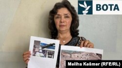 Kalbinur Sidik tregon vendndodhjen e njërit prej kampeve ujgure në Kinë, si dhe disa nga pajisjet e përdorura për të disiplinuar të ndaluarit.