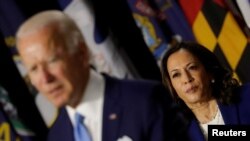ABŞ-nyň prezidenti Jo Baýden bilen wise-prezident Kamala Harris Delawer ştatynyň Wilmington şäherinde geçirilen bilelikdäki kampaniýa çäresinde