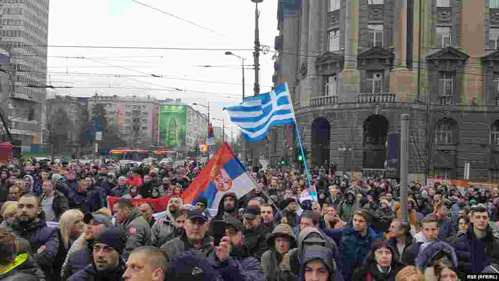 Bile su istaknute zastave Srbije i Grčke
