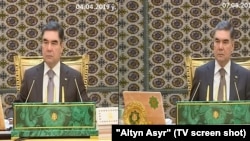 Prezident Gurbanguly Berdimuhamedow Türkmenistanyň döwlet telewideniýesiniň 4-nji aprelde we 7-nji awgustda görkezen kadrlarynda