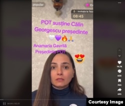 Pe TikTok, Anamaria Gavrilă îl susține deshis pe Călin Georgescu.