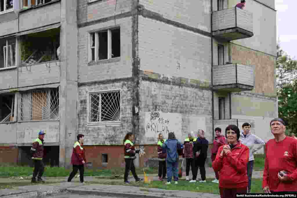 Жители Оболонского района Киеву после российского удара