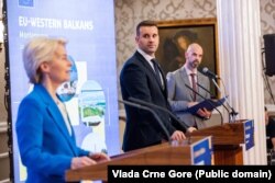 Šefica Evropske komisije Ursula fon der Lajen i premijer Milojko Spajić u Podgorici, oktobar 2024.