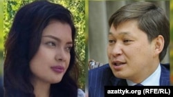 Журналист Эльнура Алканова и премьер-министр КР Сапар Исаков.