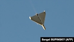 Ирандык учкучсуз учак. Киевдин үстүнөн тартылган сүрөт. 17-октябрь, 2022-жыл. 