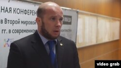 Luhansk-based youth leader Georgy Makaryev is wanted in Russia in connection with the killing of Tajik immigrants. (file photo)