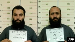 A combo photo shows Anas Haqqani (left), a senior leader of the Al Qaeda-linked Haqqani network, and another commander, Hafiz Rashid.
