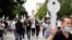 KOSOVO -- Kosovar gastronomes attend a protest in front of the government building with a warning action and one-hour closing of the premises in Pristina, July 27, 2020