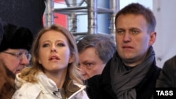 Kseniya Sobchak and Aleksei Navalny (file photo)