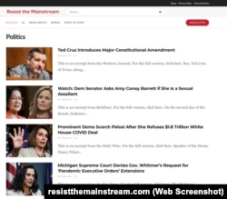 A screenshot of the North Macedonian clickbait website that disguises itself as a conservative American political news organization to gather online advertising revenue.