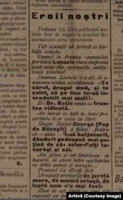 Condamnările procesului Memorandiștilor, în ziarul sibian Tribuna.
