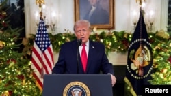 Прэзыдэнт ЗША Дональд Трамп выступіў са зваротам да краіны. Вашынгтон, 17 сьнежня 2025