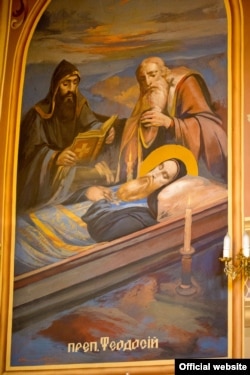 Настінний розпис «Успіння преподобного Феодосія» (фото надане священиками храму)