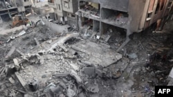 ویرانی‌های به‌جا مانده در نصیرات غزه یک روز پس از انجام عملیات نجات چهار گروگان اسرائیلی در روز ۱۹ خرداد