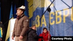 Лидер нового оппозиционного движения в Кыргызстане Равшан Жээбеков на Евромайдане. 15 декабря 2013 года. 