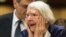 Russian human rights defender Lyudmilla Alekseyeva reacts after winning the third Vaclav Havel Human Rights Prize at the Council of Europe in Strasbourg on September 28. 