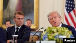 Эммануэль Макрон и Дональд Трамп